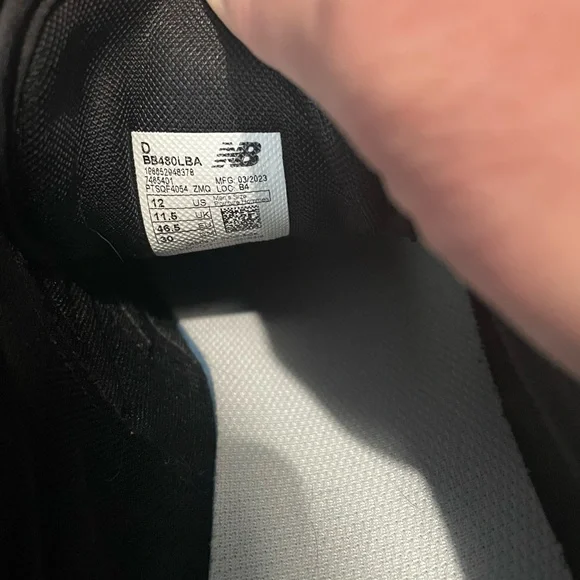 New Balance 480 Men's Black and White Sneakers - Picture 11 of 11